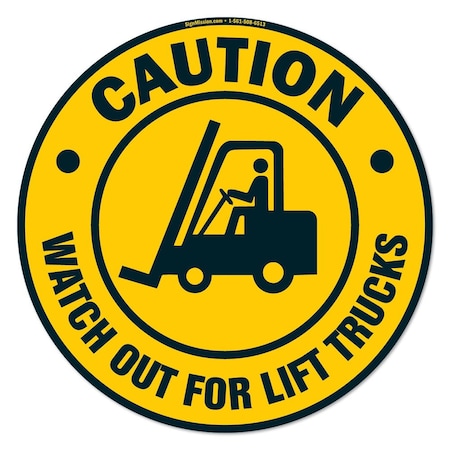 Watch Out For Lift Trucks 16in Non-Slip Floor Marker, 3PK